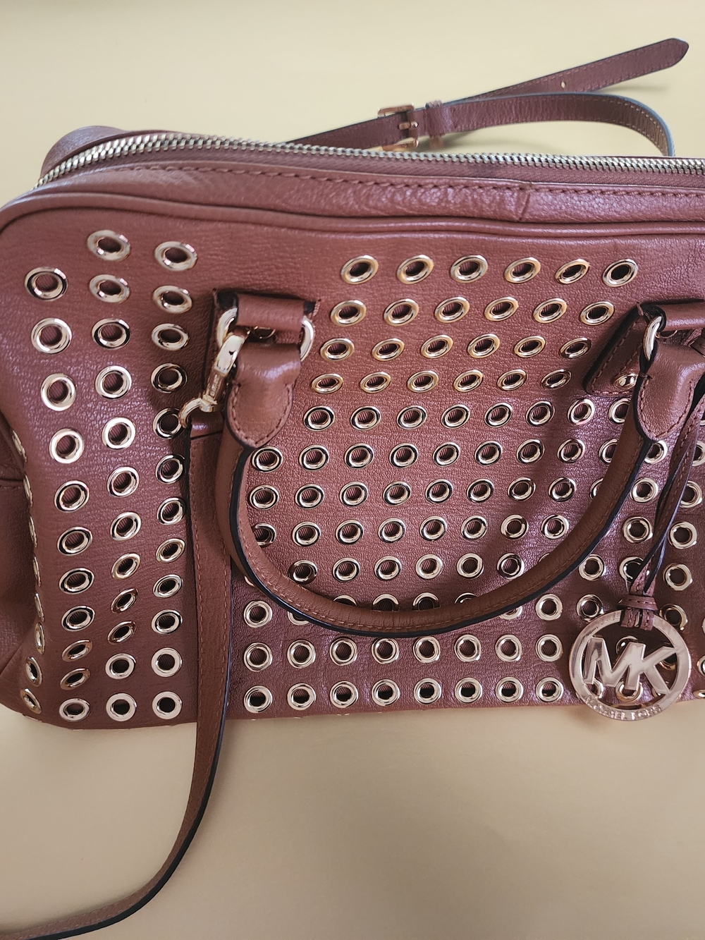 Michael Kors  Special Edition Brown Leather Grommet Satchel